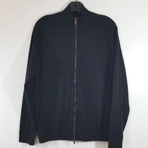 Armani Collezioni Mens Black Zipup Knit Sweater size Meduim